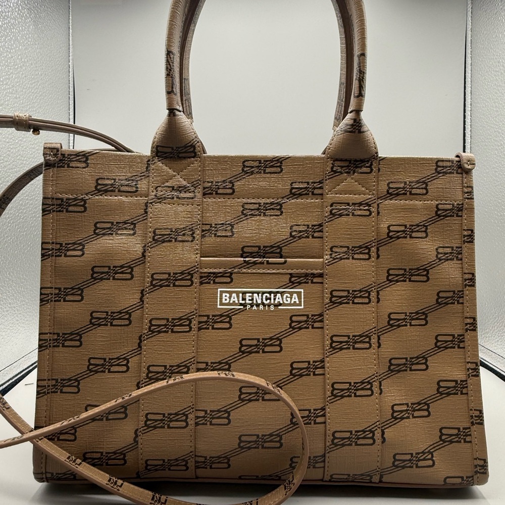 Balenciaga Tan Logo Tote Bag